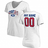 Women Customized San Francisco 49ers NFL Pro Line by Fanatics Branded Any Name & Number Banner Wave V Neck T-Shirt White,baseball caps,new era cap wholesale,wholesale hats